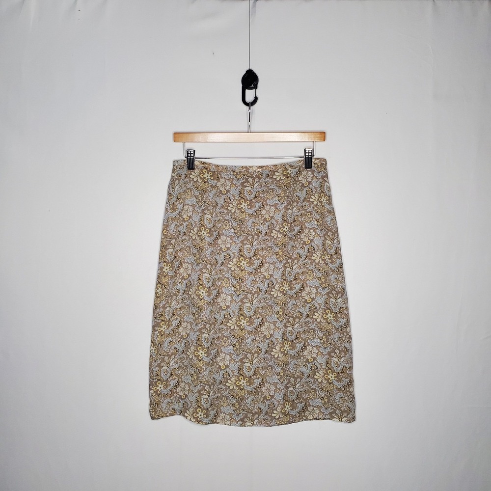 Vtg Old Navy Paisley Floral Skirt 6 Fairy Lined Overlay Preppy Garden Tea Y2K - Picture 1 of 8